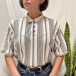 🧸Vintage 90s Striped Polo Shirt🧸